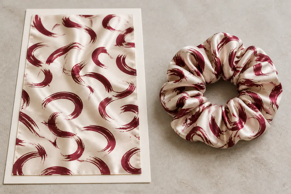 Printed silk scrunchie seam and gathered construction review