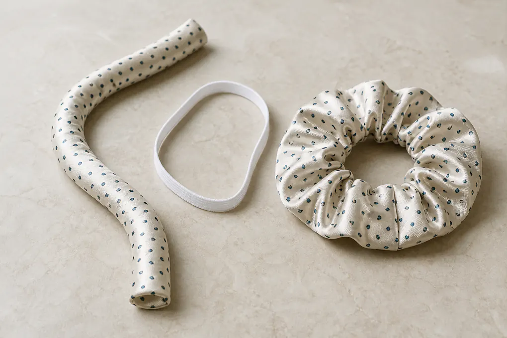 Color review for a printed silk scrunchie